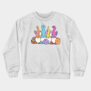 Easter Bunny Spring Gnome Easter Egg Hunting And Basket Crewneck Sweatshirt